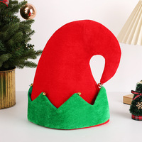 Chapeau d'elfe de Noël rayé rouge et vert avec oreilles d'elfe PAFU Santa Helper