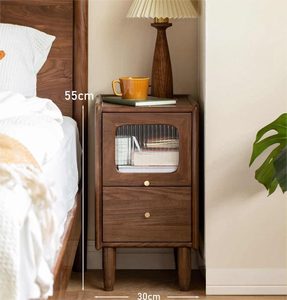 <span class=keywords><strong>Mesita</strong></span> de <span class=keywords><strong>Noche</strong></span> Inteligente de Estilo Nórdico Moderno, Ecológica y Duradera, Mueble de Dormitorio de Madera de <span class=keywords><strong>Cerezo</strong></span> a Bajo Precio - Product Image 4