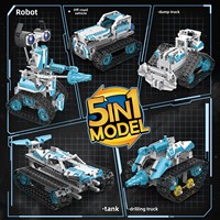 Kit de robot scientifique STEM, construction DIY, blocs en plastique ABS, éducation scientifique, robot programmable, jouet électrique