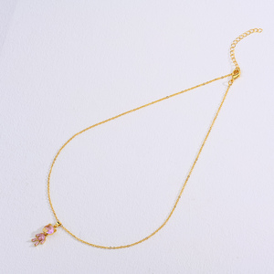 Collier pendentif ours en laiton plaqué or 18 carats délicat avec zircon pour mariage ou tenue de tous les jours pour les filles et les femmes - Product Image 2