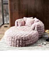 Fauteuil pouf géant douillet et moelleux avec coussins décoratifs pour appartement
