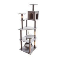 Arbre à chat en bois avec maison, design arbre, grande étagère, utilisation toutes saisons, ajustement universel, construction monobloc, 16,2 kg MT01-K/MT01-Q