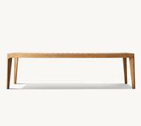 LUXORA Ensemble de jardin pour patio extérieur Hotel Resort Maya Table à manger rectangulaire en teck Mobilier d'extérieur moderne et luxueux