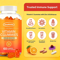 Compléments alimentaires Healthife OEM en marque privée, gommes à la vitamine C avec zinc et échinacée pour soutenir la santé immunitaire