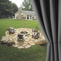Rideau occultant extérieur prêt-à-poser, panneau unique 160 x 140 cm (HxL), opaque avec œillets pour jardin, piscine, plage, camping