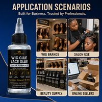 Colle pour cheveux OEM pour perruques et extensions, à base d'eau, forte adhérence, résistante à la transpiration, étiquette privée, emballage personnalisé, usage en salon, Chine