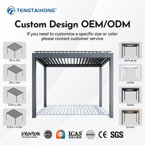 Pérgola de Aluminio con Techo de Láminas Ajustables, Impermeable y Resistente a la Intemperie, para Piscina y <span class=keywords><strong>Terraza</strong></span> - Product Image 5