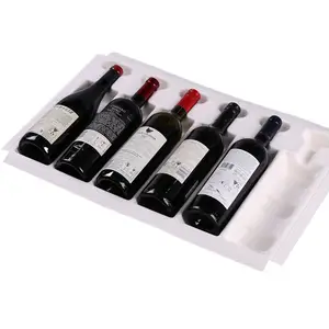 Şarap şişeleri için koruyucu ve yastıklama ambalaj gönderen tepsi