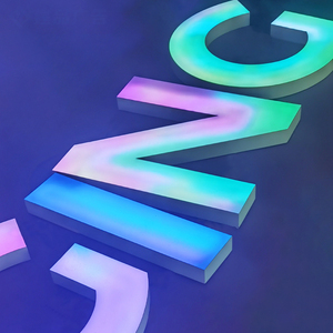 RGB Đầy Đủ Màu Sắc Năng Động Logo <span class=keywords><strong>LED</strong></span> Ánh Sáng Hộp Dấu Hiệu Màu Sắc Thay Đổi Frontlit Dấu Hiệu Bảng Quảng Cáo Ngoài Trời Chiếu Sáng Chữ - Product Image 2