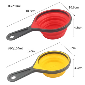 Juego <span class=keywords><strong>de</strong></span> taza <span class=keywords><strong>y</strong></span> cuchara <span class=keywords><strong>de</strong></span> medición <span class=keywords><strong>de</strong></span> silicona <span class=keywords><strong>de</strong></span> grado alimenticio portátil <span class=keywords><strong>de</strong></span> gran oferta Diseño ecológico plegable - Product Image 3