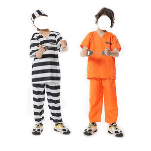 2024 Nieuwste Nieuwe Kinderkostuum Halloween Cosplay Kind Maskerade Kostuum Gevangene Prop Gevangenis <span class=keywords><strong>Uniform</strong></span> Met Handboeien - Product Image 5