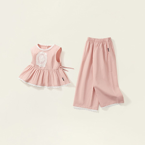 Vêtements pour filles de <span class=keywords><strong>4</strong></span> <span class=keywords><strong>ans</strong></span>, ensembles de vêtements pour tout-petits, vêtements pour petites filles, vente en gros de coton d'été, style halter - Product Image 4