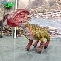 Modèle de dinosaure animatronique Parasaurolophus télécommandé Gecai, dinosaure réaliste qui marche et émet des sons pour les parcs d'attractions