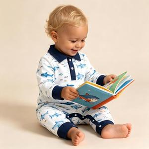 Combinaison bébé en coton respirant, à porter tous les jours, combinaison d'été pour bébé garçon, combinaison à manches longues, combinaison pour bébé garçon - Product Image 3