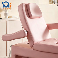 Fauteuil d'examen gynécologique électrique en cuir rose, table d'examen gynécologique réglable pour clinique, salon de beauté, traitement privé