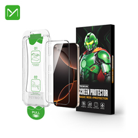 Protection d'écran en verre trempé HD anti-poussière à alignement automatique avec applicateur facile et support sans poussière pour iPhone 17 16 15 Pro Max