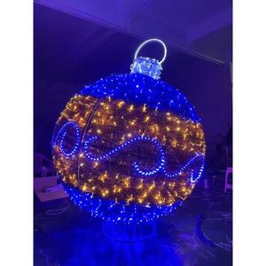 Arco de Luces LED 3D con Motivo de Bola de Navidad, Decoración Navideña Grande de Color Rojo para Exteriores, Fondo Navideño para Calle o Parque - Product Image 5