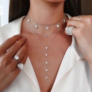 Vòng Cổ Mặt Dây Chuyền Đính Đá Cz Sang Trọng Lấp Lánh Micro Pave 5A Tùy Chỉnh Nhà Máy Vòng Cổ Mặt Dây Chuyền Trang Sức Dự Tiệc Northstar Cho Nữ - Product Image 1