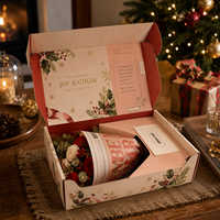 Boîte cadeau de Noël de luxe personnalisée avec insert imprimé en carton ondulé pour les bouquets de roses, les cadeaux de fêtes et le Nouvel An