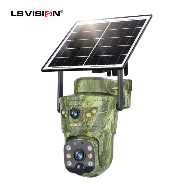 LS VISION V380 Dual Lens 4G Camera Solar PIR Human Detection Night Vision Waterproof Security Video IP Camara 2K Battery CCTV