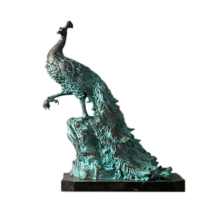 Vườn Trang Trí Kim Loại Động Vật Tượng Kích Thước Cuộc Sống Đầy Màu Sắc Bronze <span class=keywords><strong>Peacock</strong></span> Điêu Khắc NT-BSB071 - Product Image 1