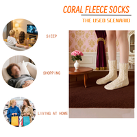 Vente en gros de chaussettes en polaire brodées personnalisées pour femmes, longueur d'équipage en tricot moelleux solide, pour un usage quotidien en automne