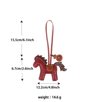 Breloque de sac en cuir PU tendance motif cheval, pendentif élégant pour les amateurs de mode et l'usage quotidien