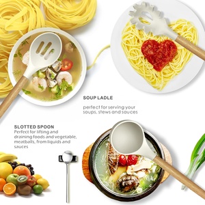 Eco-Friendly Wooden Handle Silicone <b>Kitchen</b> <b>Gadgets</b> Utensil Set <b>Kitchen</b> Utensils Set Silicone Cooking <b>Kitchen</b> Utensils Set - Product Image 5