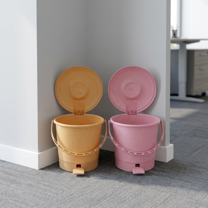 NDURO BP1102 12L Plastic Foot Pedal Simple Cover Waste <b>Bin</b> Round Trash Can Indoor Home <b>Kitchen</b> Bathroom Office Dustbin - Product Image 2