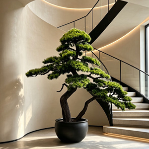 Bonsai Artificiale di Pino a Foglia Corta, Stile Cinese, Finto Pino Sempreverde per Decorazione Casa, Ufficio, Giardino e Patio - Product Image 2