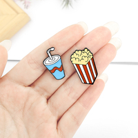 Broches personnalisées en émail dur plaqué métal pour nourriture, soda, popcorn, boutons de chemise, épingles chinoises