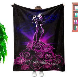 Precio bajo carta personalizada palabra Selena impresión manta dibujos animados sublimación personalizada felpa suave manta de viaje - Product Image 2