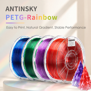 Filamento para Impresora 3D ANTINSKY PETG Arcoíris, 1.75mm, 1KG, Alta Calidad, Temperatura de Impresión 200C, Degradado Natural, Rendimiento Estable - Product Image 4