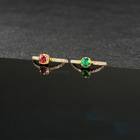 Boucle d'oreille créole articulée en titane ASTM F136 avec zircon cubique multicolore, anneau segmenté pour piercing hélix, tragus, cartilage