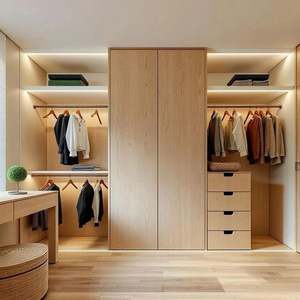 Armario de Madera Personalizado de Diseño de Fábrica China, Organizador de Ropa, Lacado, de Lujo, Modular, Vestidor - Product Image 2