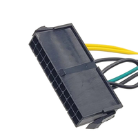 Cable de Alimentación para Placa Base DELL 3650 3040 7040, Adaptador de Malla de Cobre Trenzada de 15 cm, 24 Pines a 6 Pines, Cable de Extensión ATX Trenzado