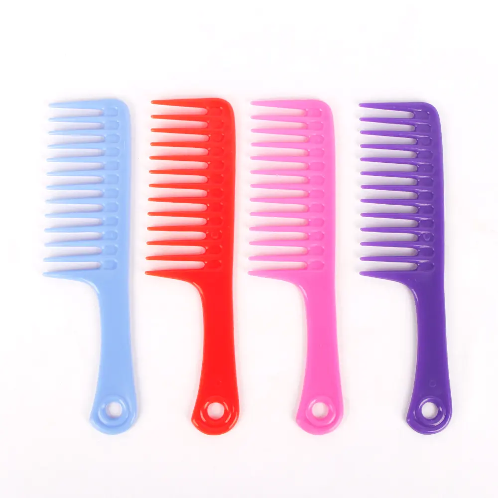 ML Colorful Shower Large Hair Combs Hairdressing Barber And Beauty Salon Plastic Detangling Wide Tooth Comb