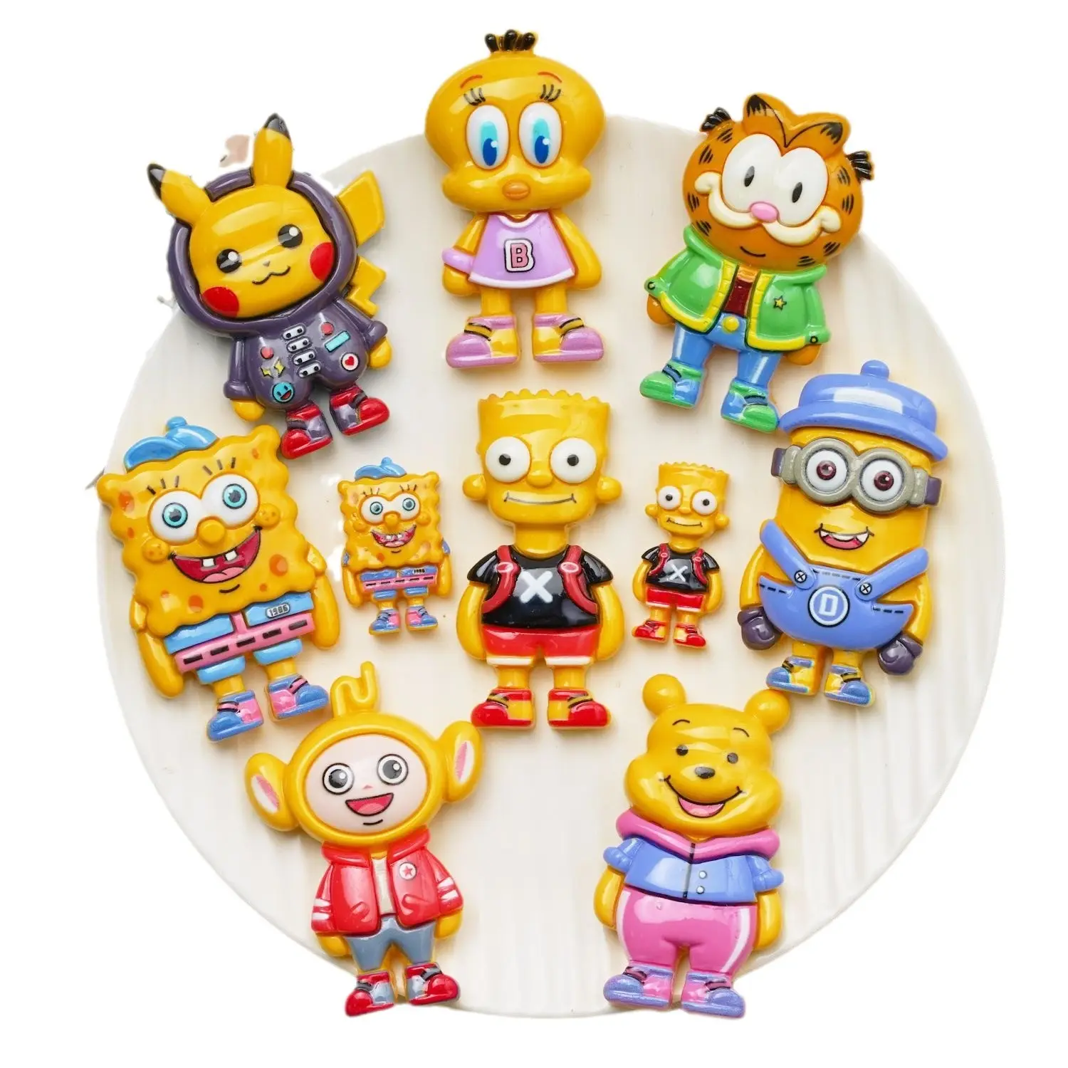 All kinds of cartoon characters wholesale kawaii flatback resin accessories for key chain pendant materials phone case DIY with