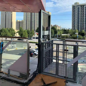 Personalizado carga 0.5 ~ 1 Ton pequena carga elevadores guia ferroviário hidráulico elevador frete elevador armazém dois simples elevação plataforma - Product Image 3