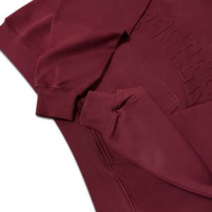 Custom Embossed Logo 360 Grams Heavyweight 100% Cotton <b>Red</b> <b>Hoodies</b> Character Vintage Raglan Sleeve Oversized Minimalist - Product Image 5