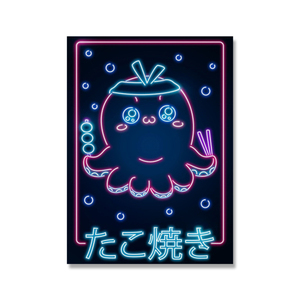 Affiche d'art au néon japonais, motif <span class=keywords><strong>vague</strong></span>, Fuji Sakura, arbre, Ramen, Maneki, chat, Sushi, toile, peinture, Art mural, photo, imprimés, décoration intérieure - Product Image 5