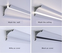 Lumière linéaire LED 65x65mm pour plinthe, éclairage linéaire à LED pour plafond, éclairage d'angle ombragé pour projets