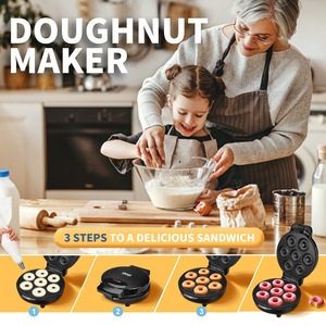 Machine à mini-beignets Dsp KC1316, 7 trous, électrique, pour boulangerie à domicile, noire - Product Image 3