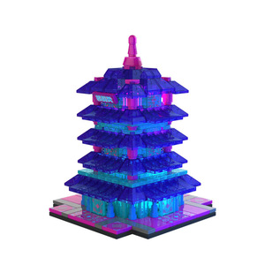 JAKI – blocs de construction de style chinois, modèle d'architecture ancienne, plus de 800 pièces, jouet éducatif à monter soi-même pour adolescents, cadeau d'assemblage - Product Image 5