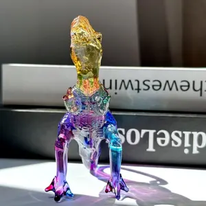 EU 손으로 만든 동물 조각 인기 테이블 장식 맞춤형 크리스탈 유리 공룡 입상