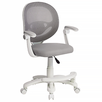 Chaise d'étude ergonomique pour enfants avec dossier en maille incurvé, repose-pieds, inclinaison manuelle, siège pivotant réglable pour la maison et l'école