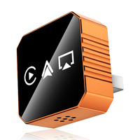 Adaptateur CarPlay sans fil 4 en 1, boîte sans fil en métal orange, Android Auto, lien miroir, dongle CarPlay