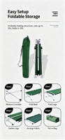 Lit de camping pliable moderne en alliage d'aluminium avec tissu Oxford, lit d'extérieur pliable