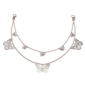 Cadena de cintura de doble capa con diseño de mariposa para mujer Yueli, cadena corporal de aleación de zinc estilo hip hop, accesorio de moda para uso diario, en stock. - Product Image 5