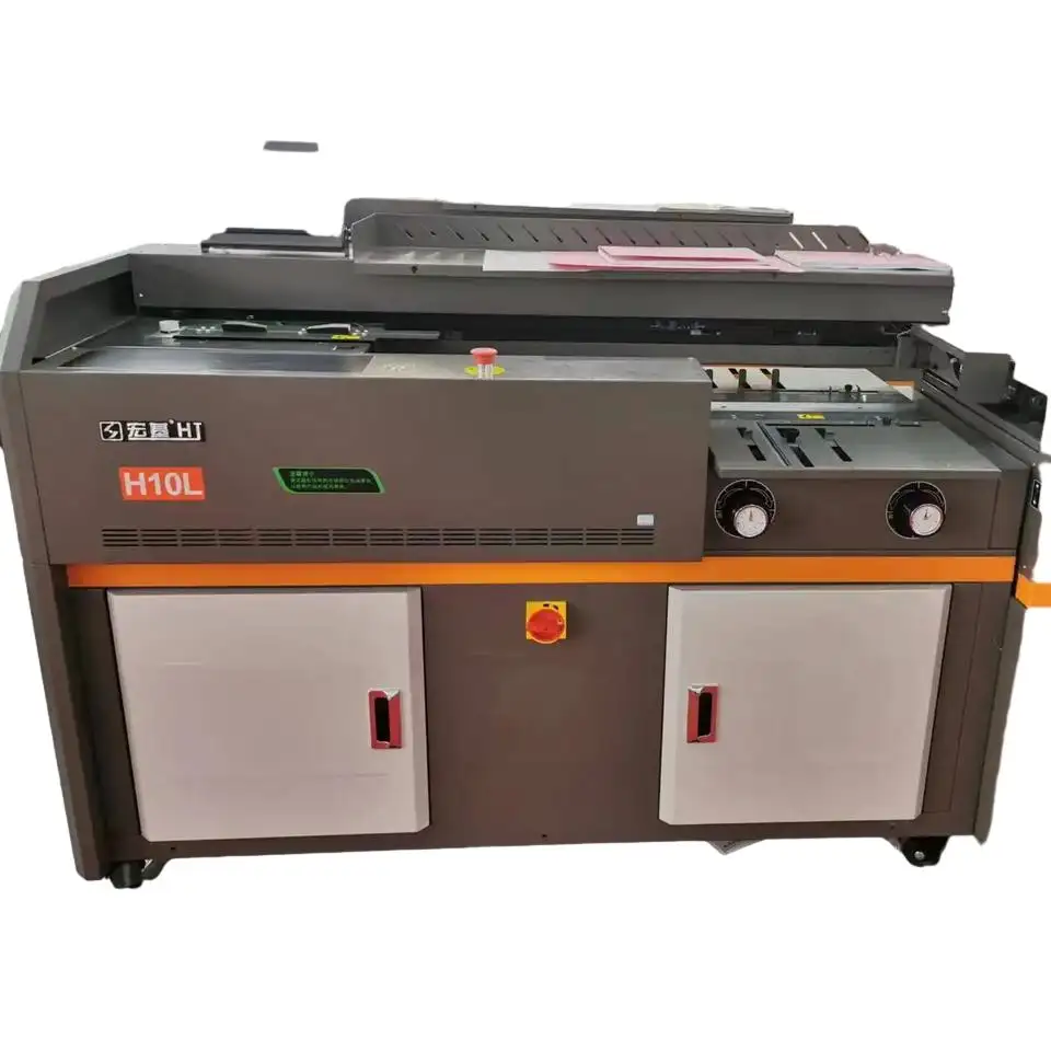 Máquina de encuadernación de tapa blanda para folletos A4 eléctrica económica con carpeta de pegamento H10L para una producción eficiente de libros